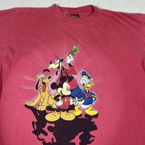Vintage Mickey Unlimited Shirt Mens Large Red‎ Mickey Donald Goofy Pluto 90s